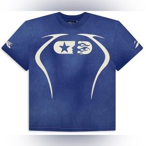 Hellstar Men’s Blue Warm Up T-Shirt Size XL Streetwear Athleisure Gorpcore